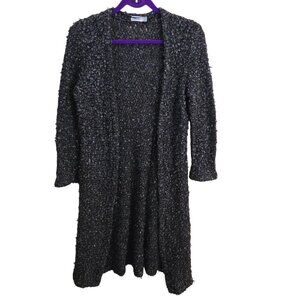 Luis Civit Mohair Wool Boucle Long Line Duster Cardigan Sweater Size S